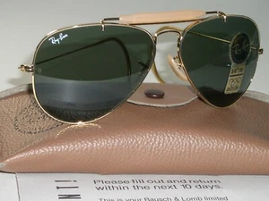 62[]14 B&L Ray Ban G15 UV GEP WRAP-AROUND OUTDOORMAN II PILOTEN SONNENBRILLE NEU - Bild 1 von 11