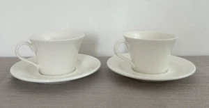Villeroy & Boch Millenia Coffee Cups & Saucer Ivory Porcelain Contemporary x 2 - Picture 1 of 8