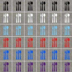 KNIFE FORK SPOON Stickers (decals) Waterproof, ideal for tiles/glass/ceramics - Picture 1 of 3