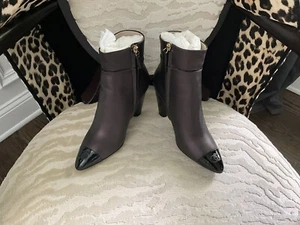 Chanel Matte Purple Captoe Bootie- Size 38 - Picture 1 of 11
