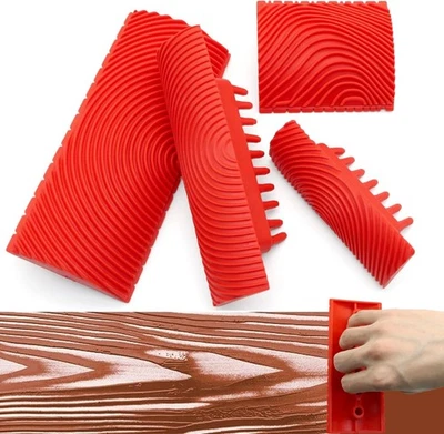 BRAND: LUTQ Wood Grain Tool - Natural Woodgrain Maker for Decorative Painting Pack of 4