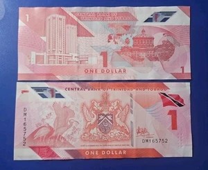 2020 (Lot Of 2 ) Trinidad and Tobago $1 Dollar Polymer Banknote P-60 - Picture 1 of 2