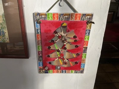 Mixed Media Christmas Tree Wall Hanging / Picture Decoration..NEW - Image 1 of 4