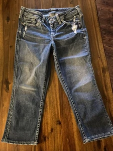 Silberne Jeans SUKI Damen Caprihose Größe 14 x 22 1/2 - Bild 1 von 9