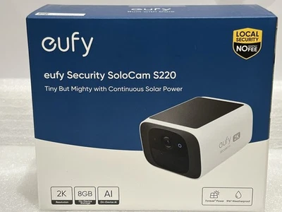 Eufy SoloCam S220 2K Wi-Fi Outdoor Solar Bullet Camera - White - Image 1 of 4