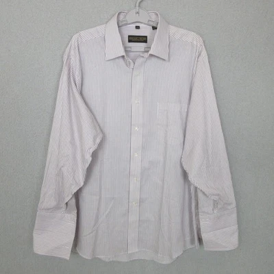 Donald J Trump Shirt Mens 17 32/33 Striped Button Down Classic Dress Formal - Image 1 of 4