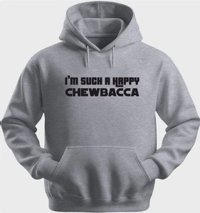 Funny Unisex Hoodie Hooded Sweatshirt Gildan Blend Such A Happy Chewbacca H0130 - Picture 1 of 5