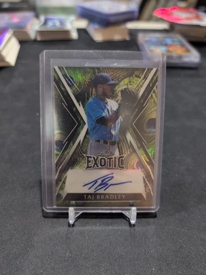 2023 Leaf Exotic - Taj Bradley #BA-TB1 Peacock Prismatic /8 (AU, RC) - Image 1 of 2