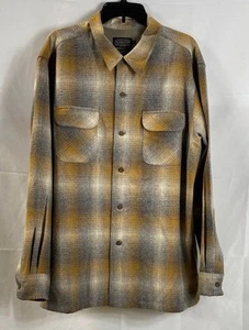 Pendleton Men Brown Plaid Button Up XL - Picture 1 of 5