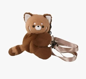 Mochila pequeña de felpa de panda rojo de dibujos animados con correas ajustables - Imagen 1 de 8