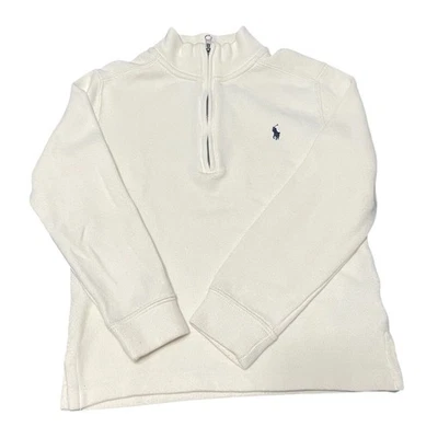 Polo Ralph Lauren Little Kid Sz 6 & 1/4 Zip Off-White Pullover Sweater  - Image 1 of 4