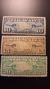 Scott #C7- C9, Airmail, 10, 15, 20 cent, M/VF/NH, perf 11, 1926-27 - Picture 1 of 2