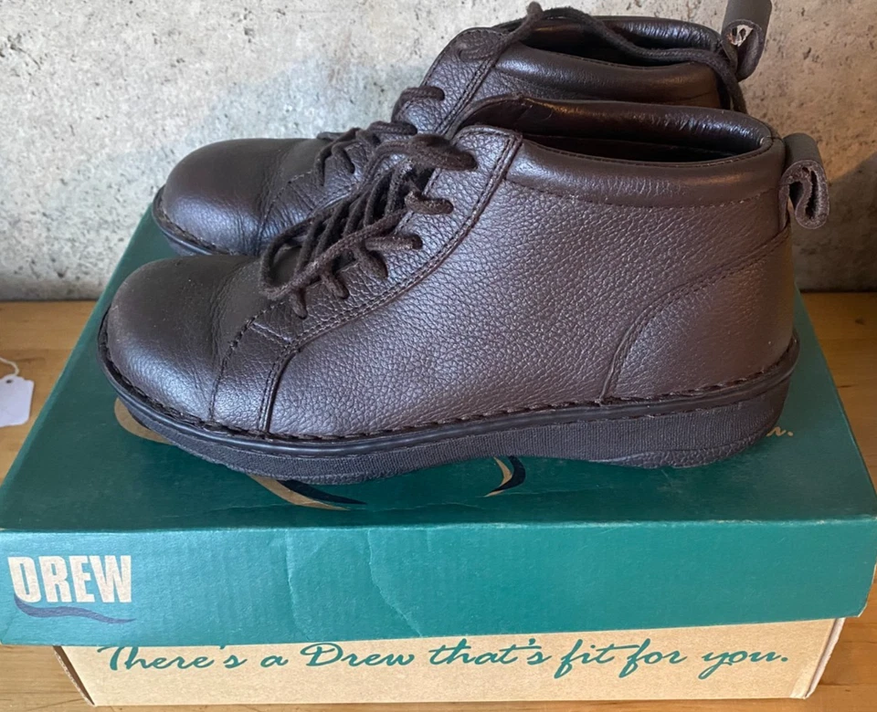 Drew Hilliard Brown Leather Casual Ankle Boots 40828-68 womens Size 5 M NWB - Image 1 of 4