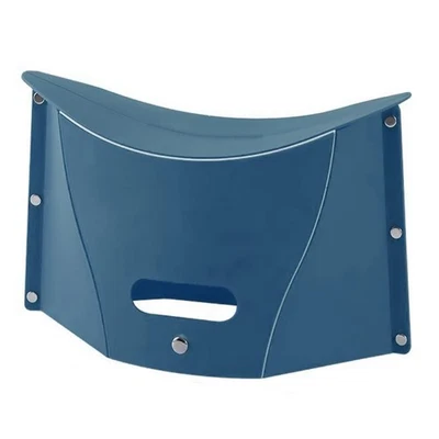  Portable Folding Stool Outdoor Camping Plastic Chair Ultra-Thin Paper Blue - Image 1 of 4
