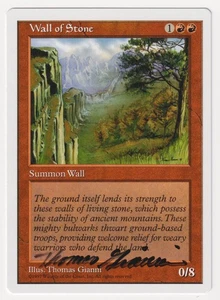 Signed Wall of Stone Proof LP 5th Edition Artist Thomas Gianni 1997 MTG Magic AP - Picture 1 of 2