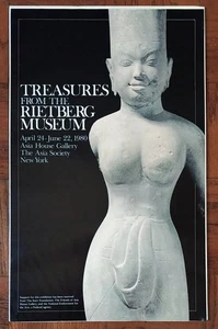1980 Asian Art of Rietberg Museum Exhibit Poster Asia Society NY Gallery Khmer - Picture 1 of 5