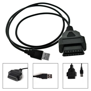 1× 16Pin OBD2 To USB Female Port Charger Adapter Cable Connector Diagnostic Tool - Picture 1 of 14