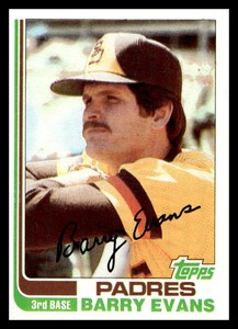 1982 Topps 541 Barry Evans   San Diego Padres  Baseball Card