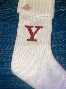 WONDERSHOP TARGET WHITE KNIT CHRISTMAS STOCKING LETTER Y MONOGRAM 18" NEW - Picture 1 of 4