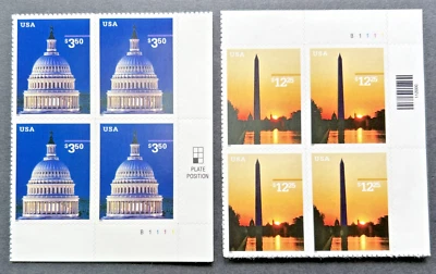 STAMPS SCOTT # 3472 Capitol Dome + # 3473 Washington Monument -  Sheets of 4 - Image 1 of 4