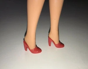 Barbie Doll Shoes: Red Chunky Slip On, Closed Toe Heel - Picture 1 of 12