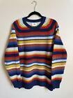 NN07 No Nationality Multi Color Striped Wool Crew Pullover Sweater L The Bear FX