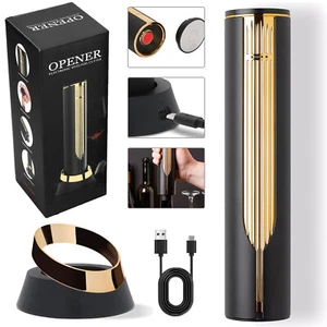 Electric Wine Bottle Opener w/Foil Cutter Rechargeable Automatic Corkscrew US - Picture 1 of 14