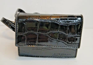 Handbag Purse Fanny Pack NWOT Fashion Black Faux Leather City Club School Cruise - Picture 1 of 11