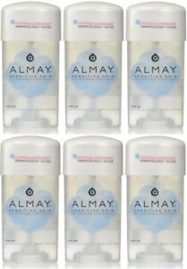 6 Pack Almay Anti-Perspirant - Deodorant Fragrance Free Clear Gel 2.25 oz
