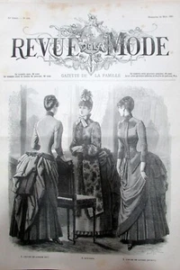 REVUE DE LA MODE XIXème N° 689 de 1885 BRODERIE COUTURE ROBES CHAPEAUX   - Picture 1 of 3