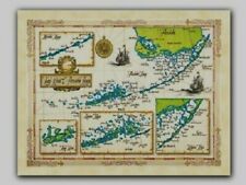 Classic Maps Key West and Florida Keys 2003 Postcards USA In Gift Map Holder New