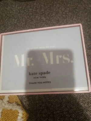 Juego de 10 tarjetas y sobres multicolor Kate Spade Mr & Mrs Thank You Foto 1 de 2