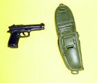 21st CENTURY GI JOE BLACK HAND GUN & GREEN HOLSTER FOR 12" ACTION FIGURES