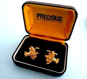 Aviator - Pilot 'Business Cufflinks' Gold Plated Twin Engined Monoplane Aircraft - Picture 1 of 6