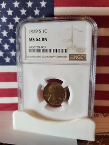 1929-S   Lincoln Wheat Cent    **NGC Freshly Graded**    ""MS 64 BN"" - Picture 1 of 4