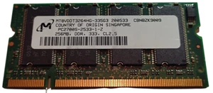 Micron Technology Inc.  DDR SDRAM 256MB 200SODIMM -MT8VDDT3264HG-335G3 Memory OK - Picture 1 of 8