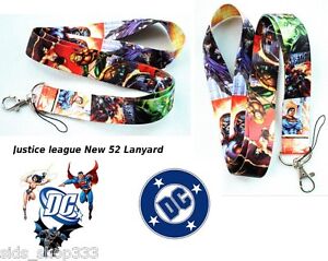 DC comics New 52 JUSTICE LEAGUE of America Lanyard Neck Strap Keychain ID Badge