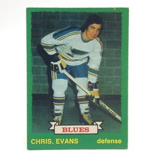 1973 74 OPC O Pee Chee Chris. Evans 208 St Louis Blues Hockey Card E658