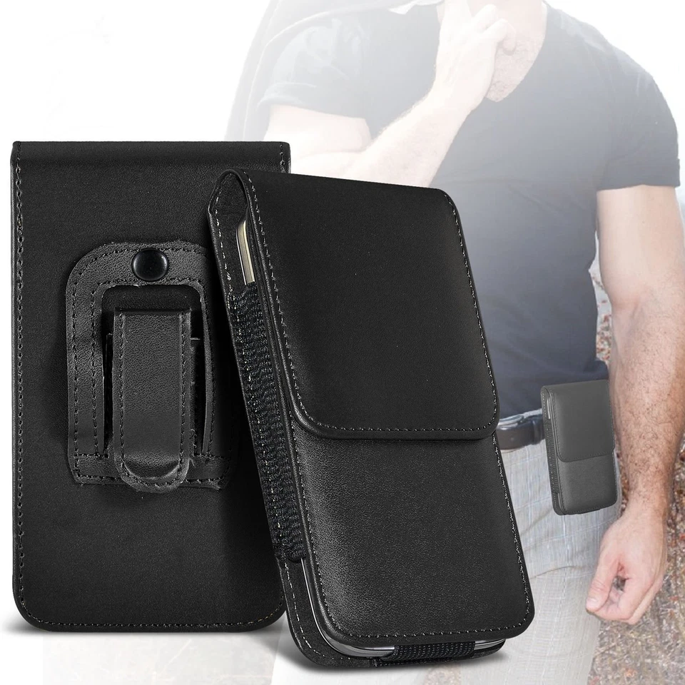 Belt Pouch Holster Magnetic Case Clip Cover PU Leather Mobile Phone Holder - Image 1 of 1