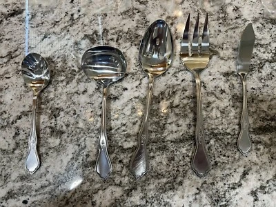 REED & BARTON Stainless VIRGINIA 5 Piece HOSTESS SERVING SET RARE - Image 1 of 4