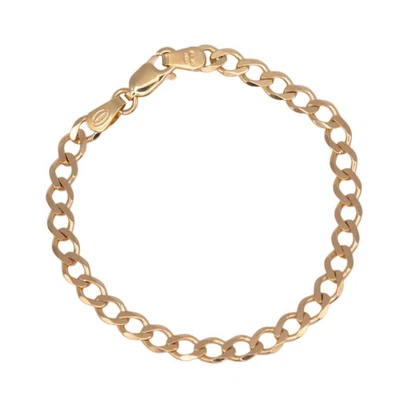 Brazalete de oro amarillo de 9 quilates para niños de 5,5" - Cadena italiana sólida de 9 quilates | 3 g con sello Foto 1 de 4