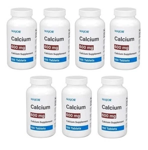 7 X MAJOR Calcium Supplement 600 mg, 150 Count (Total 1050) Exp: 7/2027 NEW - Picture 1 of 7