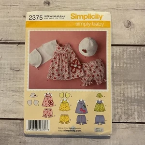 Simplicity 2375 Sewing Pattern Simply Baby Sundress Bloomers Hat Sz XXS-L UNCUT - Picture 1 of 3