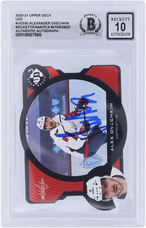 Tarjeta de 10 cartas firmada por Alexander Ovechkin Capitals 2020-21 Upper Deck #UD3-30 #/1000 BAS Foto 1 de 4