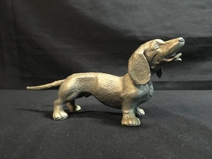 Statuina bassotto maschio - 6" x 2" x 2,5" - 13,5 once - metallo - Foto 1 di 6