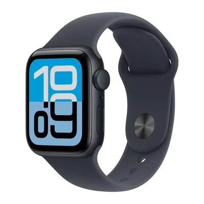 Apple Watch SE 3 40mm GPS Midnight Aluminum Case Sport Band S/M MEH94LW/A 2025 - Image 1 of 3