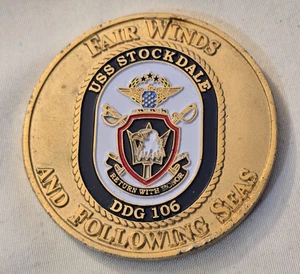 Moneda Desafío Baño ME Marina de los Estados Unidos USS Stockdale DDG-106 Destructor Barco Entrega - Imagen 1 de 4