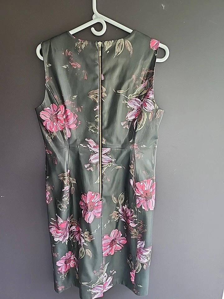 Vestido de fiesta para mujer Calvin Klein floral "pintado" funda de cuero sintético talla 14 Foto 1 de 4