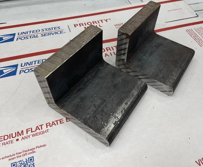 4 X 3 Acero Ángulo Hierro 3/4 Grueso Resistente Soporte Estante 4” Largo (2X) Foto 1 de 4