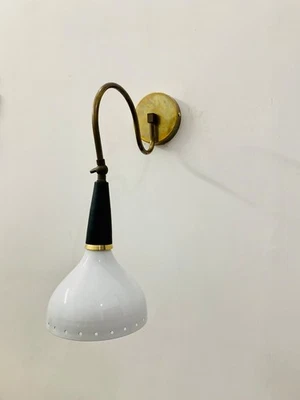 Mid Century Brass Diabolo Wall Sconce Italian Stilnovo Style Pair light Gift - Image 1 of 4